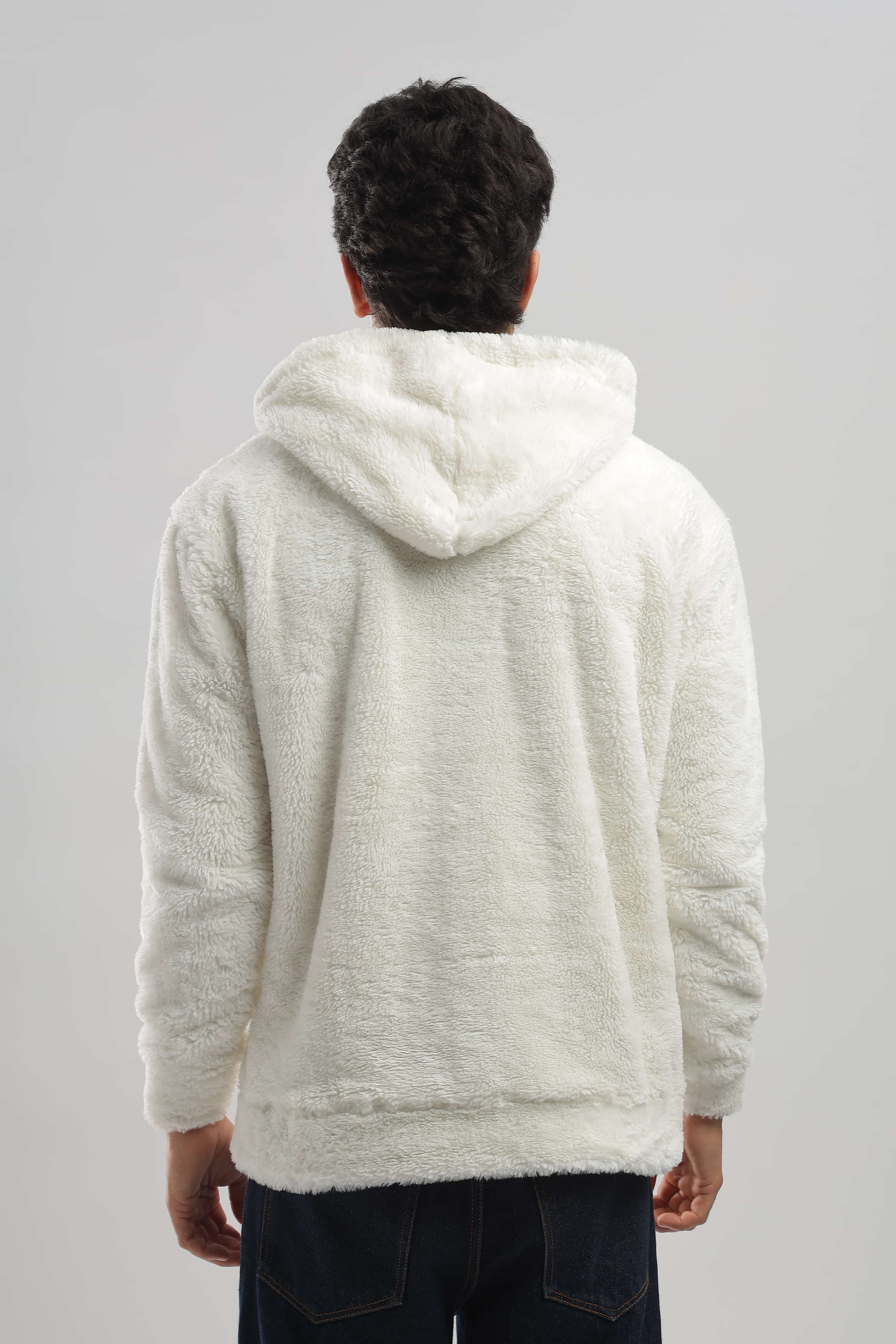 Artic Wolf White Oversized Hoodie
