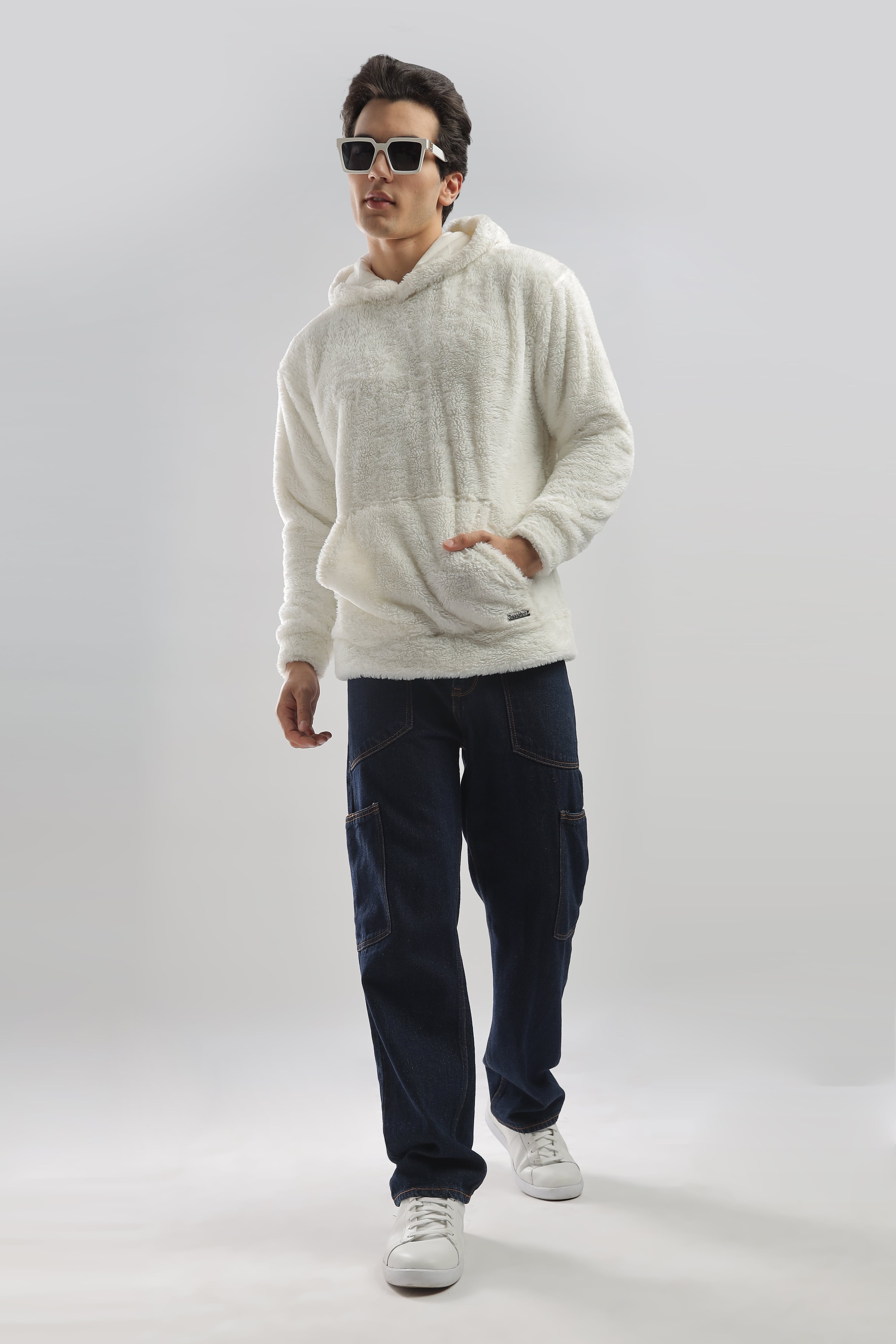 Artic Wolf White Oversized Hoodie